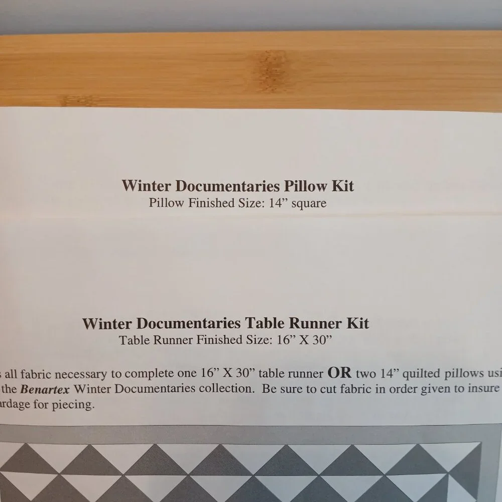 Winter Blue/Cream Pillows Or Table Runner kit by Bernina /Benartex BERWT-PIL - Picture 7 of 16